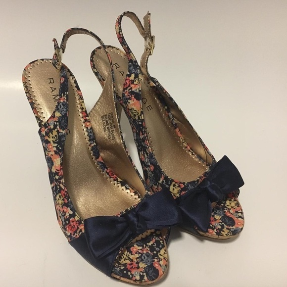 Woman’s Rampage floral open toe heels size 8M, - Picture 4 of 8